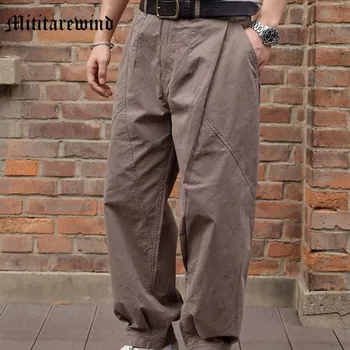 Hip Hop Supradimensionat Largi Largi Largi Picior Drept Marfă Bărbați Pantaloni High Street Streetwear Sportwear Blugi Casual Retro Pantaloni