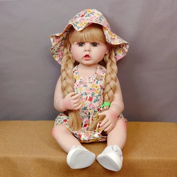 22 Inch Bebe Papusa Reborn Copilul 55cm Silicon Moale Renăscut Baby Dolls Corp Moale Realiste Fata de Crăciun Cadouri de Papusa Pentru Copii