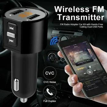 Auto Bluetooth fără Fir Transmițător FM ABS LCD Display Digital MP3 Player cu 2 USB Incarcator Handsfree Kit