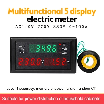 AC80-300V/200-450V curent Watt power meter Display Digital LED-uri Voltmetru, Ampermetru factor de putere Monitor Cu Transformator