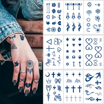 10buc/Lot Semi-Permanente Temporare Autocolante Tatuaj pe bază de Plante Suc de Cerneală de Durată Mâinile Deget de Dimensiuni Mici Tatuaje Impermeabile Decalcomanii