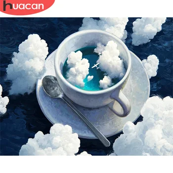 HUACAN 5D DIY Imagine De Numere Ceașcă de Cafea de Arta de Perete Cadou Unic, pictat manual cu Vopsea De Numărul de Decor Pentru Camera de zi