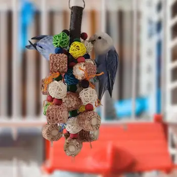 Eco-friendly Pasăre Mesteca Jucărie Joc Jucării Pasăre Jucărie Accesorii Colorate Calma Plictiseala Lemn Papagal de Jucarie cu Swing