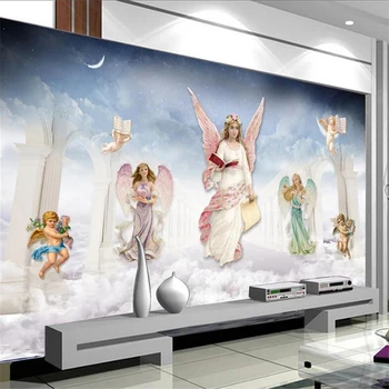 Mare Tapet Personalizat 3d picturi Murale Visul European Pictură în Ulei Sfinții Îngeri Camera pentru Copii TV living Fondul de Perete 3d imagini de fundal