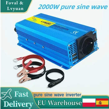 Pure Sine Wave Inverter DC 12v AC220V 1200W 2000W Tensiune Transformator de Putere Masina Convertor Invertor Solar