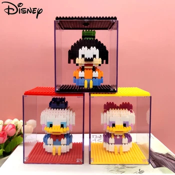Disney Mickey Mouse Blocuri Donald Duck Jucarii Model Anime Personaj De Desene Animate Pentru Copii Copil De Afișare Transparent Cutie Cadou