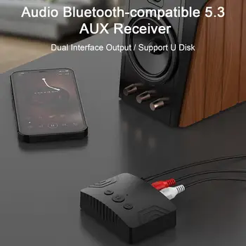 Utile Audio Converter ABS-Receptor Wireless cu Cablu compatibil Bluetooth 5.3 AUX Audio Wireless Adaptor de Recepție