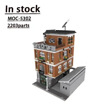 MOC-5302 City Street View Citi Club cu Alee Întunecată de Asamblare Cusătură Model de Clădire • 2203 Piese de Aniversare pentru Copii Jucărie Cadou Personalizat
