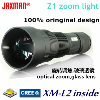 JAXMAN Z1 Cotitură Zoom Optic lanterna Lanterna cu AR Înveliș de Sticlă Lentile CREE XML2 26650 flahligth