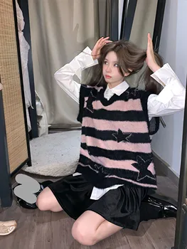 Y2k Pulover Pulover Femei Îmbrăcăminte Topuri Streetwear Crăciun Pulover Moda Coreeană Supradimensionat Toamna Iarna Femei Rochie V-Gât