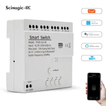 Noua Wifi Mini Smart Switch 10/16A DIY Întrerupătoarele de Lumină 1/4 Mod Inteligent fără Fir Acasă cu Tuya de Viață Inteligentă Alexa Alice de Start Google
