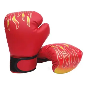 Durabil Mănuși de Box Flacara Print Faux din Piele Adult de Box Muay Thai Formare Saci de Mână Mănuși de box de formare