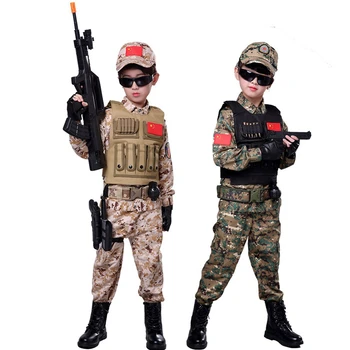 Copii Fată Băiat Uniformă Militară SWAT Tactice Jungla Ascunde Haine de Armată în aer Liber Airsoft Desert Camuflaj Copii Costum