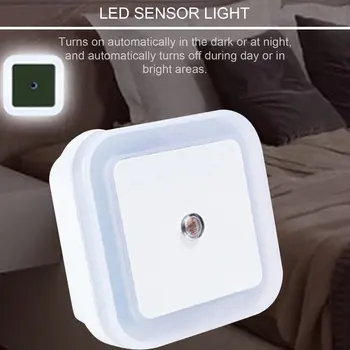 Inteligent cu LED-uri Lampă de Inducție Formă Pătrată de Perete de Lumină Lumina de Noapte Comutator Automat Senzor de Lumină Dormitor Consumabile de uz Casnic