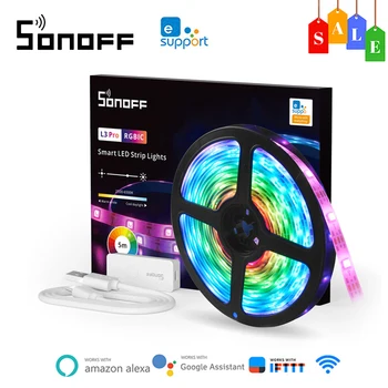 SONOFF L3 Pro WiFi Smart LED Strip Lumini RGB/RGBIC 5M Flexibil Lampa de Banda Wireless de Voce/ Local, Activitatea de Control Cu Alexa ewelink
