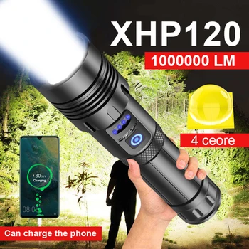 ZK30 Super XHP120 Puternic Lanterna Led-uri XHP90 de Mare Putere Lanterna Reîncărcabilă lanterna Tactice 18650 Usb Lampa Camping