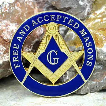 Minimalism Masonice Metal Masina Emblema Fermecător Rotund Busolă Model Francmason Insigna Vehicul Decorative Consumabile