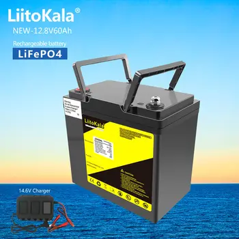 LiitoKala 12V 60Ah LiFePO4 Baterie 12.8 V Built-in BMS Putere a Bateriei Pentru RV Rulote Golf Off-Road, Off-Grid Vântul Solar