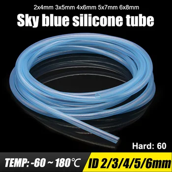 1Meter ID 2 3 4 5 6mm Calitate Alimentară Cer Albastru Silicon Tub de Cauciuc Furtun de prost Gust Flexibil Rezistent la Temperaturi Ridicate 2x4/4x6/6x8mm