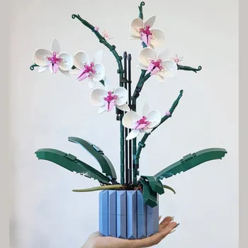 Buchet Orhidee Bloc de Flori Suculente în Ghiveci Blocuri Moc se POTRIVESC pentru 10311 Romantic Kit de Asamblare Constructii Jucărie Fata Cadouri