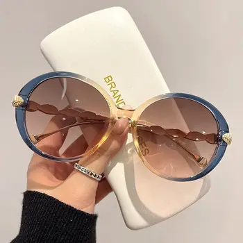 Noua Epocă Rotund ochelari de Soare Cadru Gradient pline de culoare la Modă pentru Femei de Moda de sex Feminin de Ochelari de Designer de Brand Nuante pentru Femei