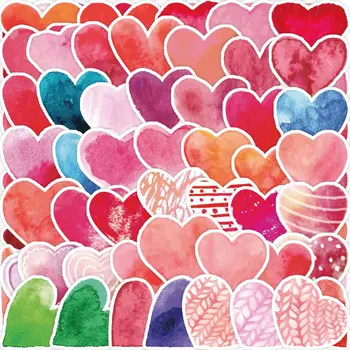 50pcs Autocolante Inima Ziua Îndrăgostiților Colorat ziua Îndrăgostiților Dragoste Autocolant Decorativ Etichete pentru Petrecerea de Nunta Favoruri Ambalaj Cadou