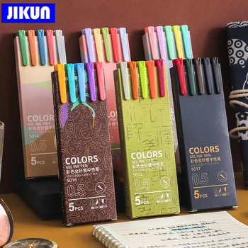 Culoare Gel Stilou Set - JIKUN 5pcs/set Macaron Culori Cerneala 0.5 mm Vârful Acului Morandi Journal Note Pixuri