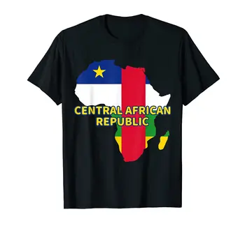 100% Bumbac Central African Republic Mândrie Steagul Harta Africa de Imprimare T-Shirt BARBATI FEMEI UNISEX Tricouri Marimea S-6XL