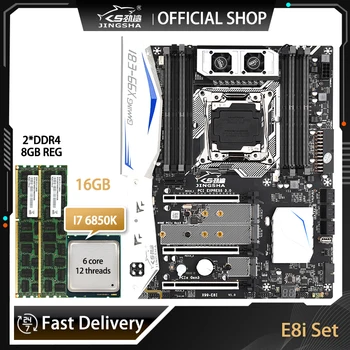 JINGSHA E8I Placa de baza despre lga2011-3 Kit-ul Cu i7 6850K Și DDR4 2*8GB =16G 2400MHz RAM NVME USB3.0 ATX Server Suport Turbo boost